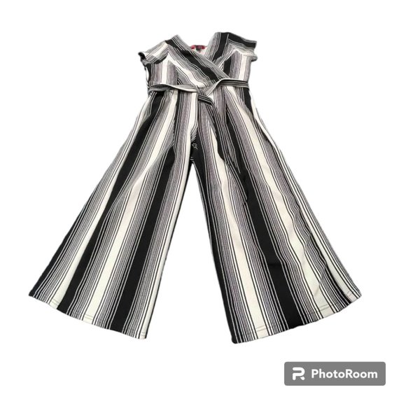 Hot Kiss Wide Leg Surplice Striped Jumpsuit with Tie Front XL - Picture 12 of 12